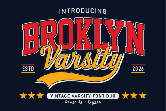 Brooklyn Varsity: A Classic Font Duo for Athletic Graphics
