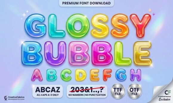 Discover the Playful Charm of the Glossy Bubble Typeface