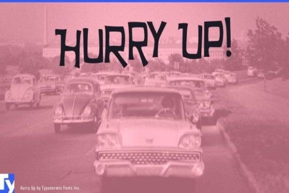 Hurry Up: A Playful 1960s Display Font for Creative Branding